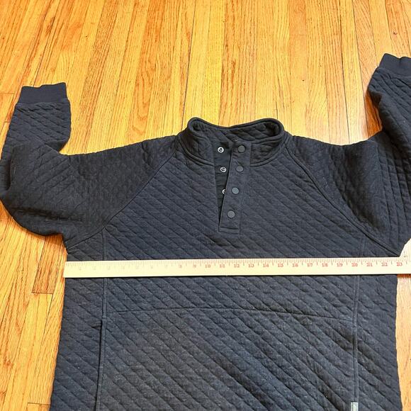 Eddie Bauer Sweatshirt Mens Medium Gray Quilted Quarter Snap Mock Neck - Picture 6 of 7